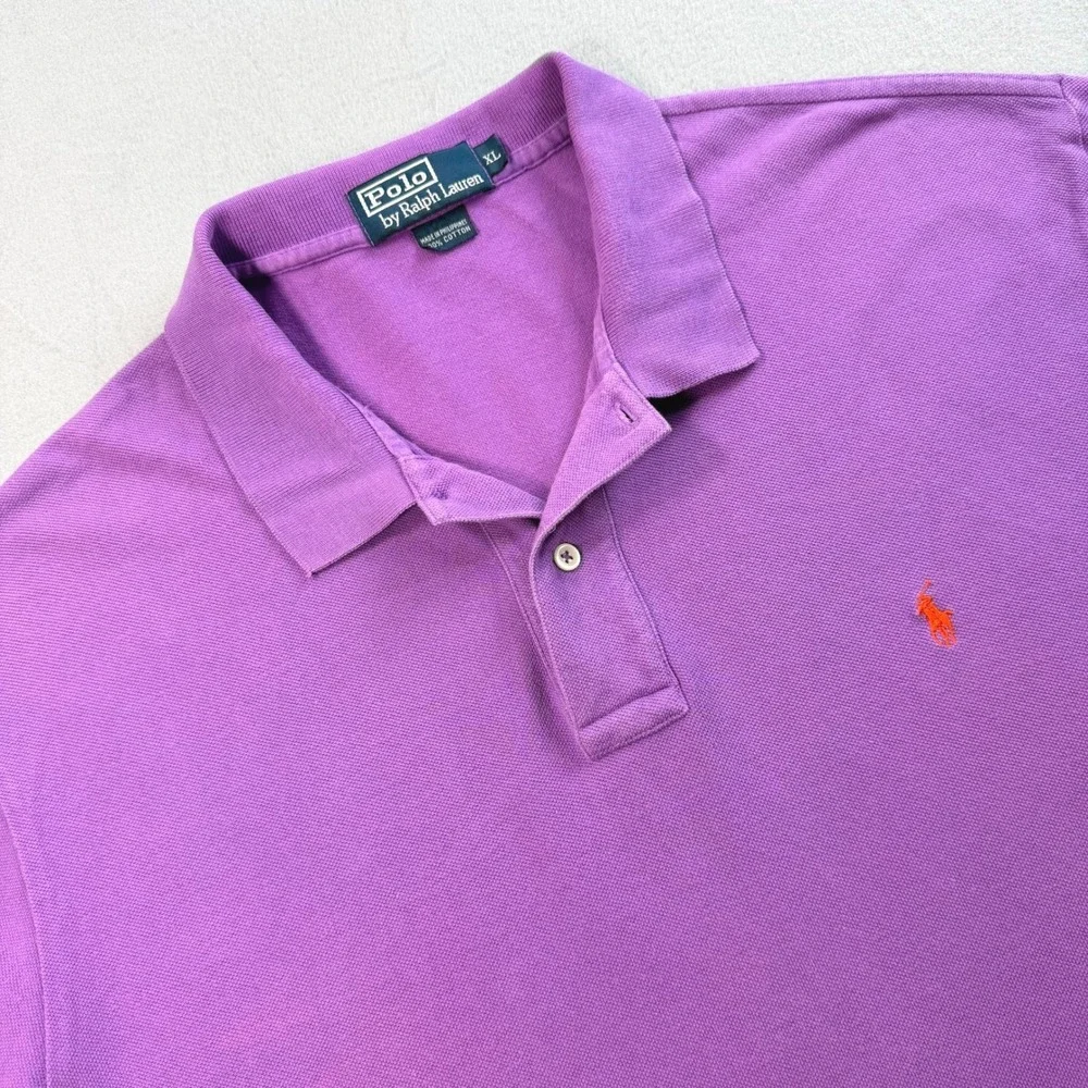 Mens Polo Ralph Lauren Purple Polo Shirt Sz XL Short Sleeve Pique Pony